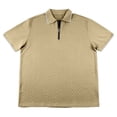 thumbnail image 4 of USNSM Men's Casual Solid Color Knitted Shirts Short Sleeve Textured Zipper Collared Pullover Golf T Shirts Yellow XXXL, 4 of 9