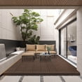 thumbnail image 3 of Domi Outdoor Living Patio Deck Tiles, 12 x 12 inches Composite Interlocking Decking Tile, Four Slat Plastic Outdoor Flooring, 9 Pieces One Pack, Dark Brown, 3 of 7