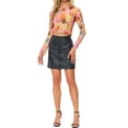 thumbnail image 2 of INSPIRE CHIC Women's Mesh Crop Top Crew Neck Long Sleeve Tie Dye See Through Shirt Sheer Fashion Blouse Top S Multicolor Orange, 2 of 5