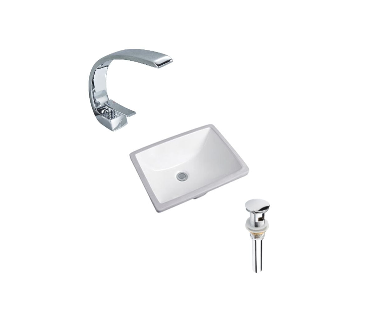 DROP Bath and Kitchen DR091122 Undermount Bathroom Sink Set