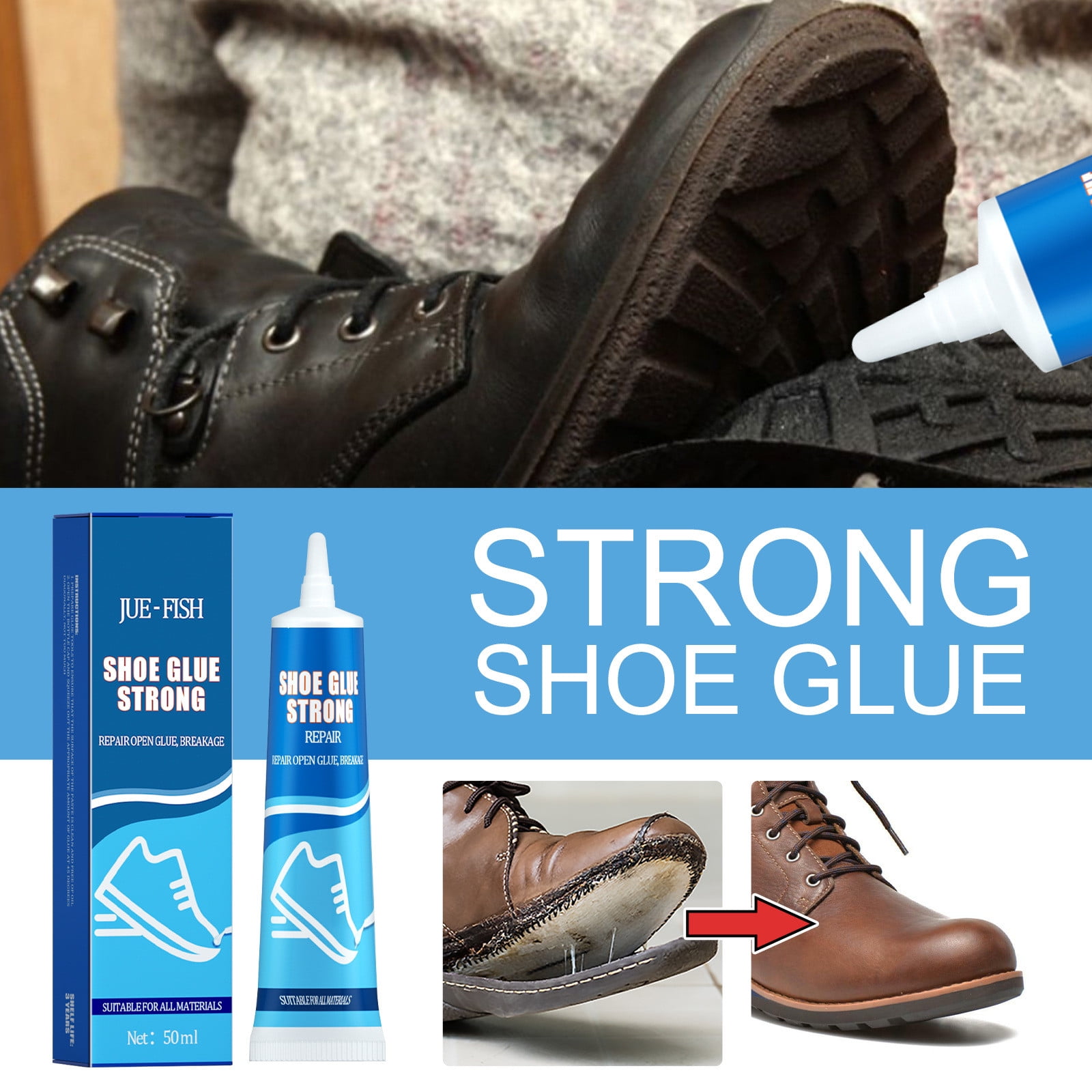 Tools,Self Adhesive Shoe Repair Glue, Waterproof Glue Shoe Repair Glue,  Shoe Repair Hose With Precision Nozzle Sole, Heel, Leather Repair Tool (1