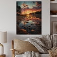 thumbnail image 2 of Designart "Sunset In New Jersey horizon" New Jersey Print on Natural Pine Wood, 2 of 5