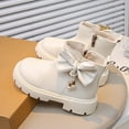 thumbnail image 7 of Bnwani Girls Winter Boots Ankle PU Leather Side Zipper Bow Flat Booties 3-9 Years, 7 of 7