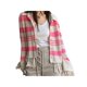 thumbnail image 2 of TRKIYQC Suéter recortado de punto para mujer Manga larga Botón Estampado a rayas Delgado Borla Dobladillo Cárdigan informal Ropa de calle TRKIYQC  moda, 2 of 9