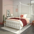 thumbnail image 3 of DHP Emerson Modern Full Size Metal Canopy Bed in White, 3 of 12