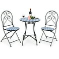 thumbnail image 6 of Costway 28.5'' Patio Round Mosaic Bistro Table Plant Stand Blue Flower Pattern, 6 of 6