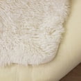 thumbnail image 5 of 2 Pc Bath Mat Set, PV Fur Rug Soft Furry Shag Plush Bathroom Floor Carpet, Non-Slip 17" x 24" & 20" x 30" Solid Color - White, 5 of 6