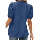thumbnail image 4 of Blusa informal de manga abombada con cuello en V y encaje para mujer, Top de verano holgado de Color puro, 4 of 6