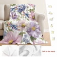 thumbnail image 5 of Spring Flowers Blanket Soft Cozy Warm Throw Blanket for Couch, Plush Fuzzy Flannel Fleece Blankets for Sofa, Watercolor Floral Dragonflies Vintage Bed Blankets Lightweight Gifts for Women, 32"x48", 5 of 9