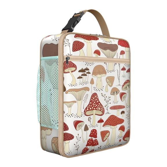 Botany Print Insulated Lunch Bag - Leakproof Reusable Portable Cooler Tote for Adults,Work,School,Picnic,Camping|Detachable Strap,Handle,Bottle Pocket