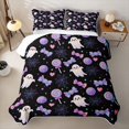 thumbnail image 2 of Feelyou Cute Ghost Lollipop Quilt Full, Kawaii Halloween Spider Web Full Bedspread Sets, 3 Pieces, 1 Comforter and 2 Pillowcases, 2 of 7