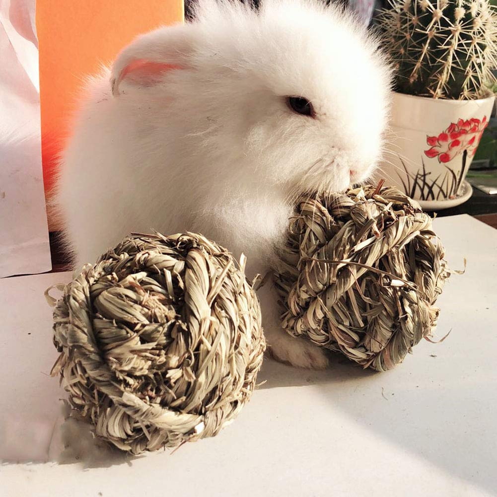 Rabbit Chew Ball Grass Grinding Play Chew Toys for Bunny Rabbits
