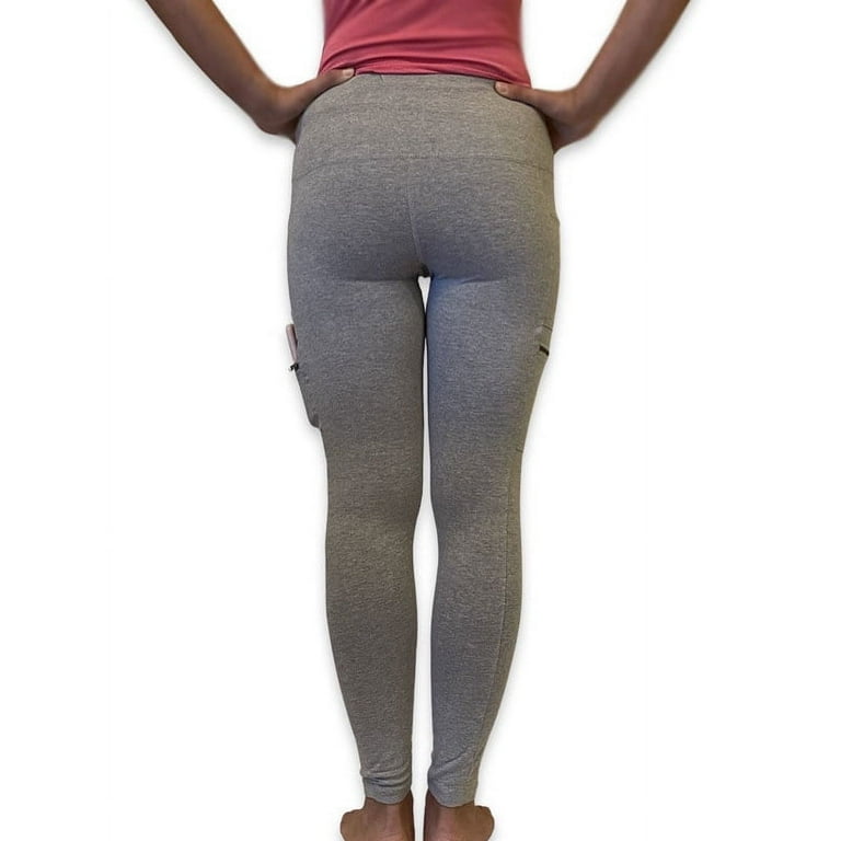 Women s French Laundry Sport Cellphone Pocket and Zip Leggings Pants Gray Small