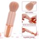 thumbnail image 3 of Brocha de maquillaje retráctil, 4 en 1, portátil, para viajes, para labios, iluminador, sombra de ojos, base y polvos, mini juego de brochas de maquillaje facial (rosa), 3 of 4