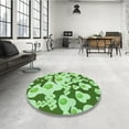 thumbnail image 4 of Ahgly Company Machine Washable Indoor Rectangle Transitional Dark Lime Green Area Rugs, 2' x 3', 4 of 7
