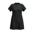 thumbnail image 4 of Levmjia Women's Short Sleeve Casual Dress Plus Size A Line Tunic Dress with Side Buttons Crew Neck Loose Fit Swing Dress for Summer, 4 of 7