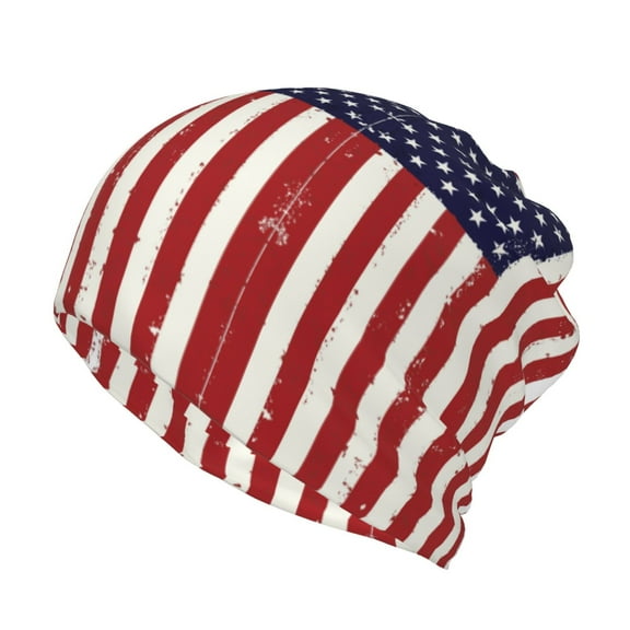Retro America Flag Beanie Skull Cap Lightweight Hip Hop Dwarf Hat Beanie Hat For Women Men