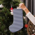 thumbnail image 5 of Goofa Navy Blue And White Stripes for Christmas Stockings, 18inch Xmas Hanging Stocking Decorations for Christmas Party Family Decor, 5 of 7