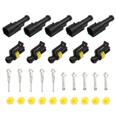 1 Pin Way Car Waterproof Electrical Connector Terminal Automotive Sockets 5 Sets