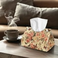 thumbnail image 4 of ZUXONGSY Butterfly Floral Tissue Box Cover Modern PU Leather Tissue Box Holder with Buckle Fashion Tissue Cube Box Cover Wear Resistant Napkin Tissue Box Washroom Decor, 4 of 7