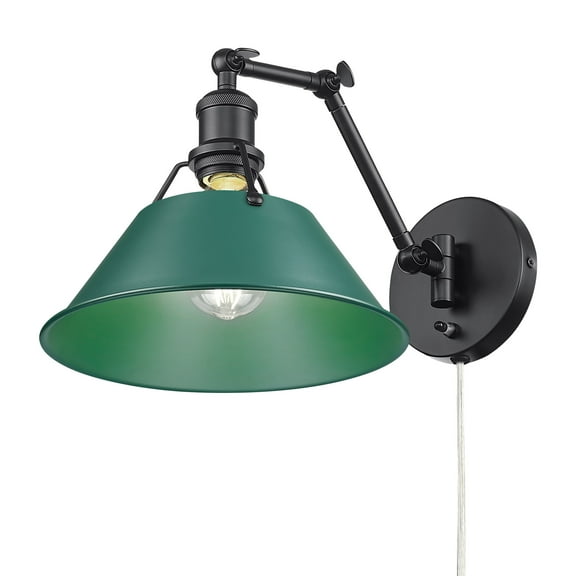 Orwell Articulating Wall Sconce in Matte Black with Pine Green