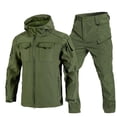 thumbnail image 1 of Suits for Men Mens Suit Jacket Solid Color Outdoor Workwear Training Suit Long Sleeve Zipper Hooded Multifunctional Set, 1 of 4