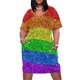 thumbnail image 2 of Bandera LGBT vibrante brillo sintético brilla orgullo igualdad amor matrimonio (Foto de brillo - No reflectante) Vestido de bolsillo suelto, 2 of 7