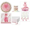 Ballerina Twinkle Toes Party Supplies Bundle: Plates, Napkins, Table Cover, Centerpiece, Dizzy Danglers, Candles and Chocolate C