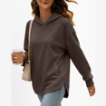 thumbnail image 5 of Nestiefly Hoodies for Women Oversized Thumb Hole Sweatshirts Pullover Top with Kangaroo Pocket Dark Gray L, 5 of 5