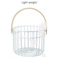 thumbnail image 4 of Storage Basket with Solid Wood Handle Wrought Iron Hollow Storage Basket Vegetable Fruit Snack Storage for Living Room Kitchen, 4 of 9