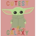 thumbnail image 2 of Junior's Star Wars: The Mandalorian Grogu Cutest in the Galaxy  Sweatshirt Desert Pink Large, 2 of 3
