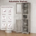 thumbnail image 3 of Yeshouse Despensa, armario alto para baño con puertas de cristal y estante ajustable, armario independiente, armarios altos para ropa blanca para cocina, sala de estar y lavadero, 3 of 8