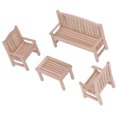 thumbnail image 4 of Muebles en miniatura para casa de muñecas ANGGREK 4 piezas banco de madera silla muebles de jardín, 4 of 8