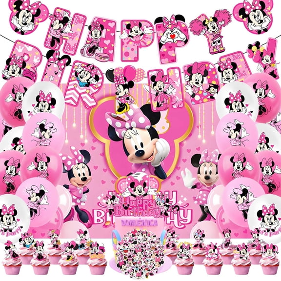 CXDZKJ Birthday Party Decorations Set, 101 Pcs Party Supplies with Banner Latex Balloons Backdrop Cake Cupcake Toppers