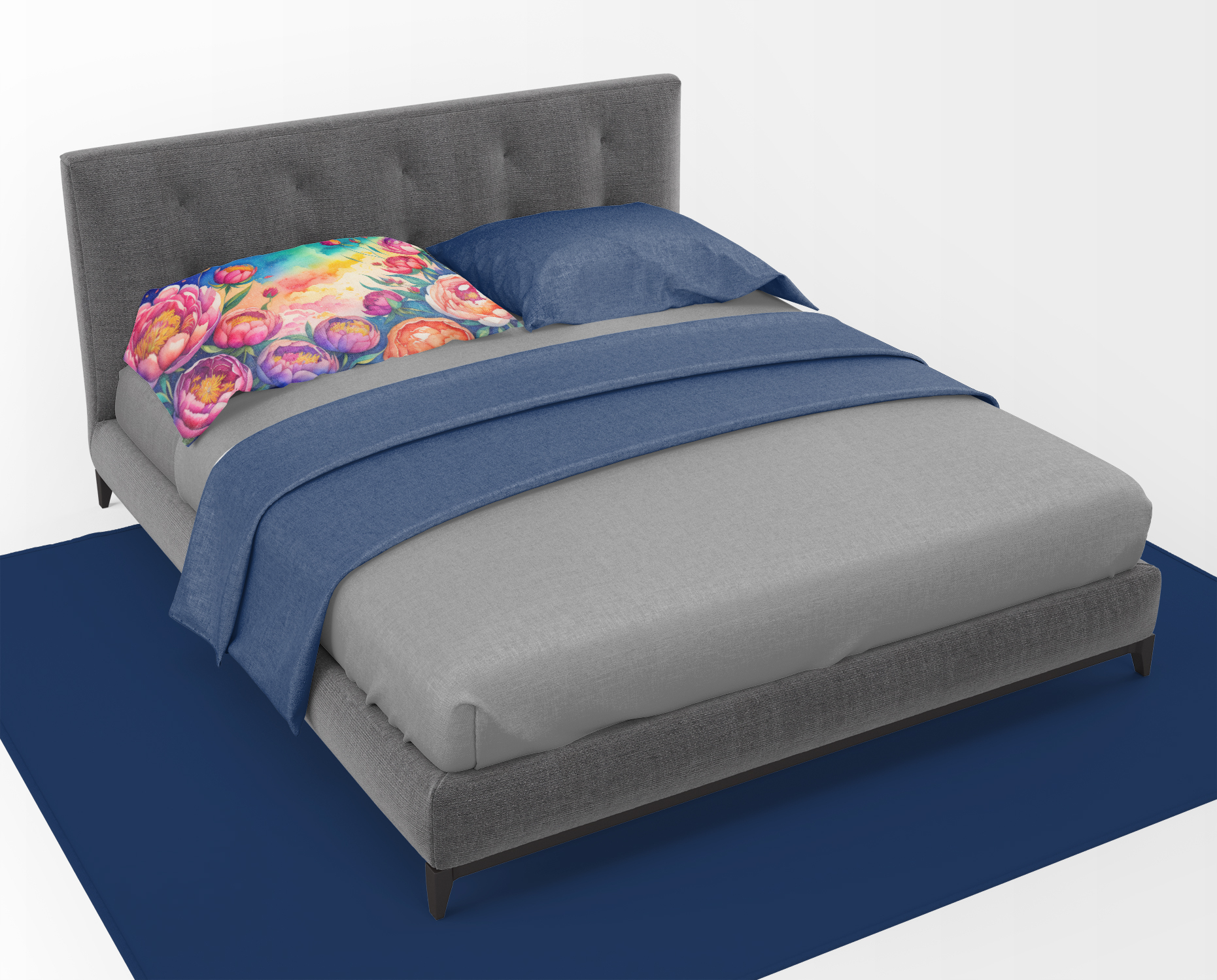 Peonies in Color Fabric Standard Pillowcase