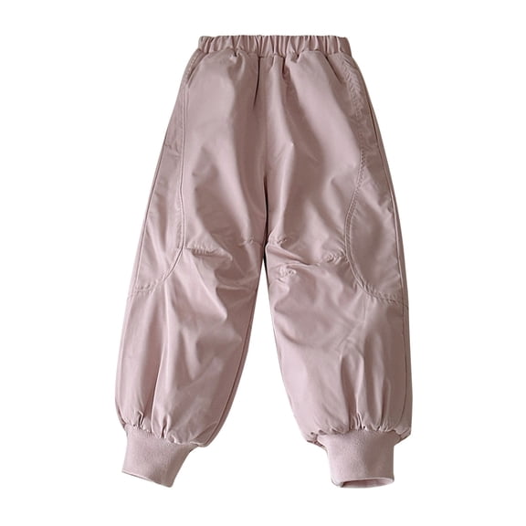 YunPes Kids Snow Pants Boys Girls Winter Insulated Ski Hiking Pants Windproof Quilted Jogger Snowpants Loose Elastic Waist Trousers
