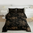 thumbnail image 2 of Feelyou Black Gold Flower Full Size Comforter Sets, Retro French Floral Bedding Comforter Set, Countryside Theme Reversible Bedding Sets, Super Cozy Room Decor, 3-Piece, 2 of 8