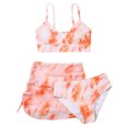 thumbnail image 1 of Conjunto de Bikini con tinte dibujo Tie para niñas, traje de baño y faldas para niños de 7 a 14 años, traje de baño para adolescentes y niñas, paquete de 3 unidades, 1 of 5