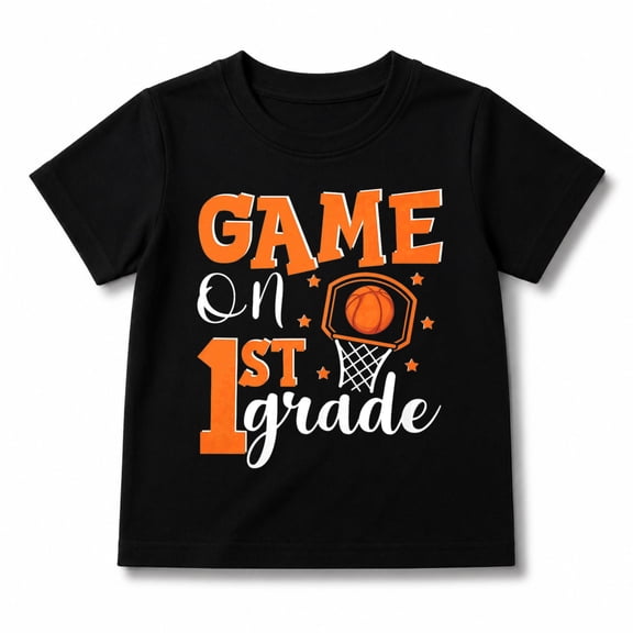Game On 1st Grade Basketball Back To School Student Boys T-Shirt