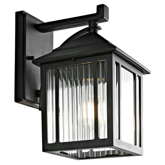 SAFAVIEH Ranzi LED Black Aluminium Outdoor Wall Sconce with Clear Glass Shade