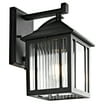 Safavieh Portar Black Outdoor Wall Lantern – Clear Beveled Glass, LED Bulb Included, Traditional Pagoda Style