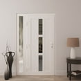 thumbnail image 5 of Front Exterior Prehung Metal-Plastic Door Frosted Glass | Manux 8112 White Silk | Side Sidelite Transom | Office Commercial and Residential Doors Entrance Patio Garage 50 x 80 (W36+14x80) Right-hand, 5 of 6