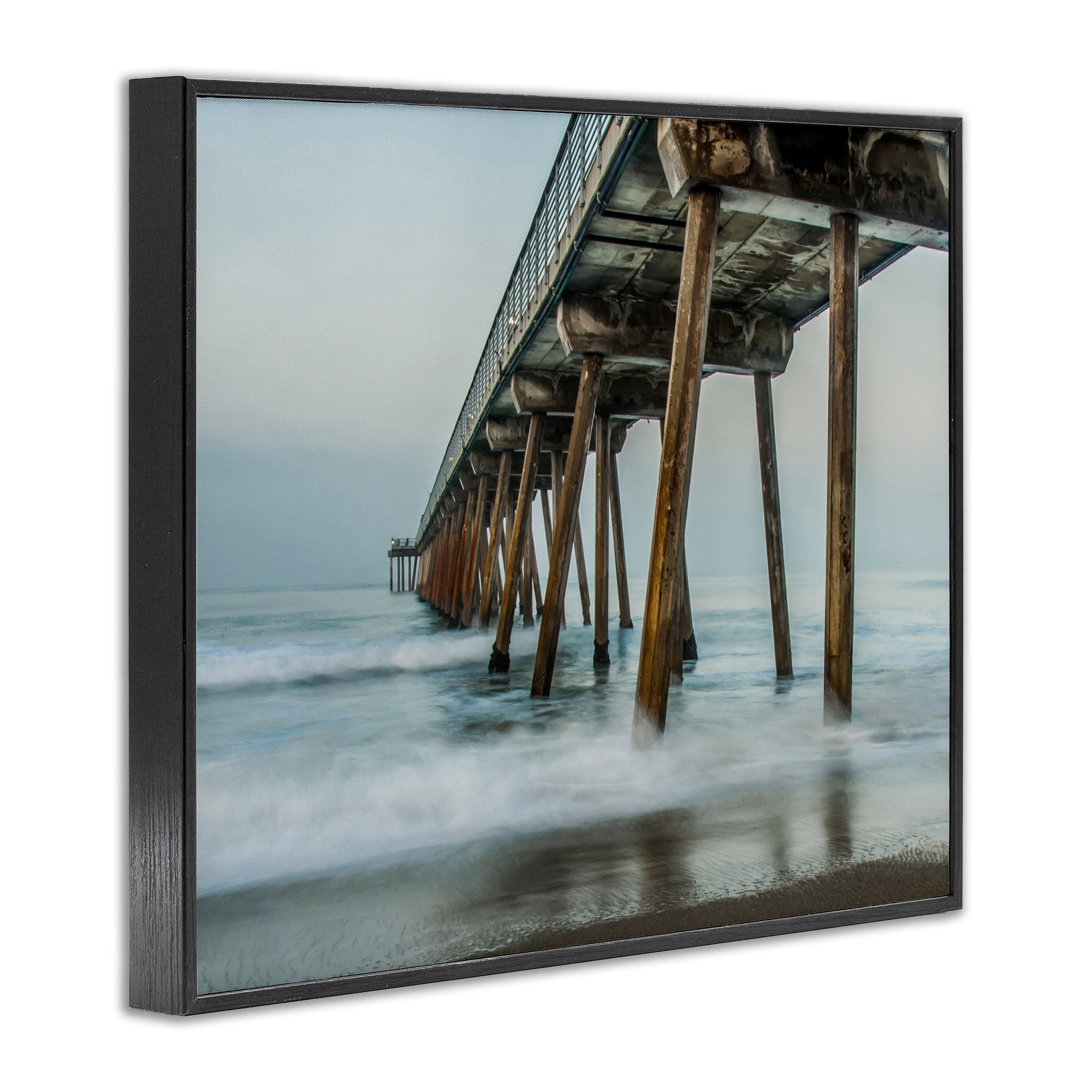 Stupell Industries Summer Dock Splashes Landscape Photography Black Framed Art Print Wall Art, 30 x 24