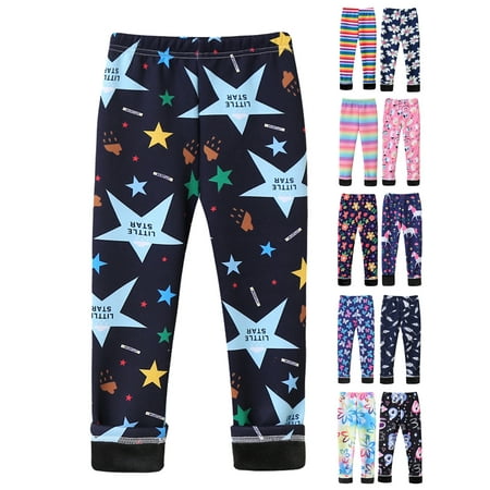 

BULLPIANO 3-10T Girls Leggings Footless Kids Fleece Thick Tights Trousers Baby Girls Legging Pants