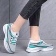 thumbnail image 5 of RotHome Blue Platform Sneakers for Women Mesh Breathable Chunky Athletic Tennis Shoes Womens Casual Gym Workout Walking Sneakers Thick Sole, 5 of 9