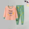 thumbnail image 4 of Toddler Baby Girl Pajama Set Kids Little Boys Girls 2PCS Sleepwear Soft Cotton Solid Pajamas Sets for 2-12 Years Long Sleeve Home Wear Pajamas Boys Long Sleeve Sleepwear 2 Piece Pjs Set, 4 of 6