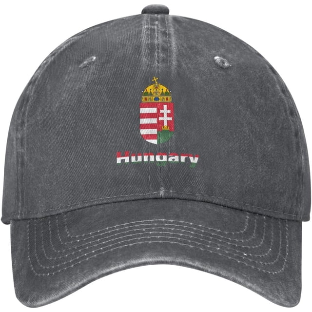 National Emblem Hungary Hungarian Ponytail Hats Washed Denim Baseball Cap Adjustable Caps