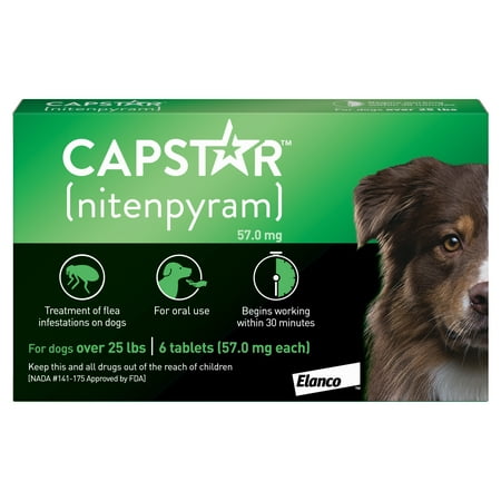 Capstar Fast-Acting Oral Flea Treatment for Large Dogs – 6 (Best Over The Counter Flea Medication For Dogs)