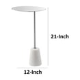 thumbnail image 5 of Mesa Benzara Frank de 30 cm, base de mármol cromada, 21 pulgadas de alto, 5 of 5