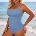 thumbnail image 2 of XIYON Womens One Piece Swimsuit Ribbed Casual Pleated Swimsuit Plus Size Bathing Tankini Swimwear For Beach Pool 2026 Beach Vacation Clothes, 2 of 5